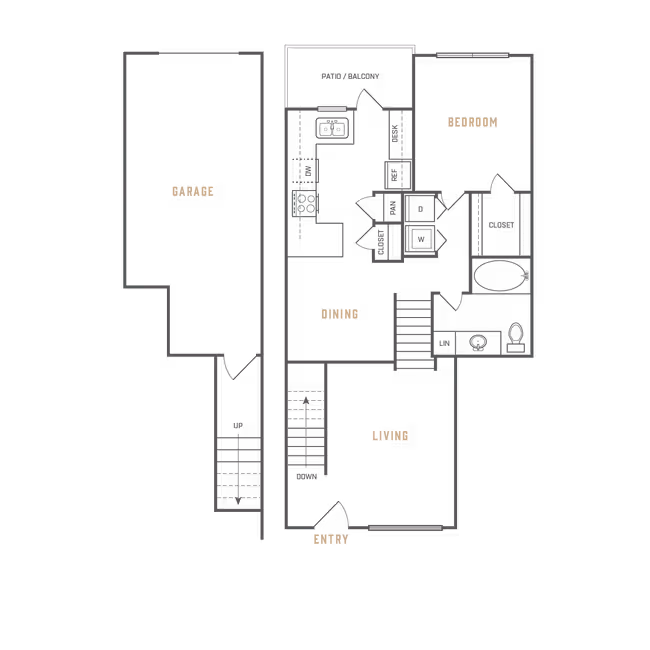 1 Bed • 1 Bath 1533 floor plan